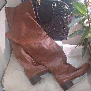 COLIN STUART Brown Leather Over The Knee Boots sz.8.5